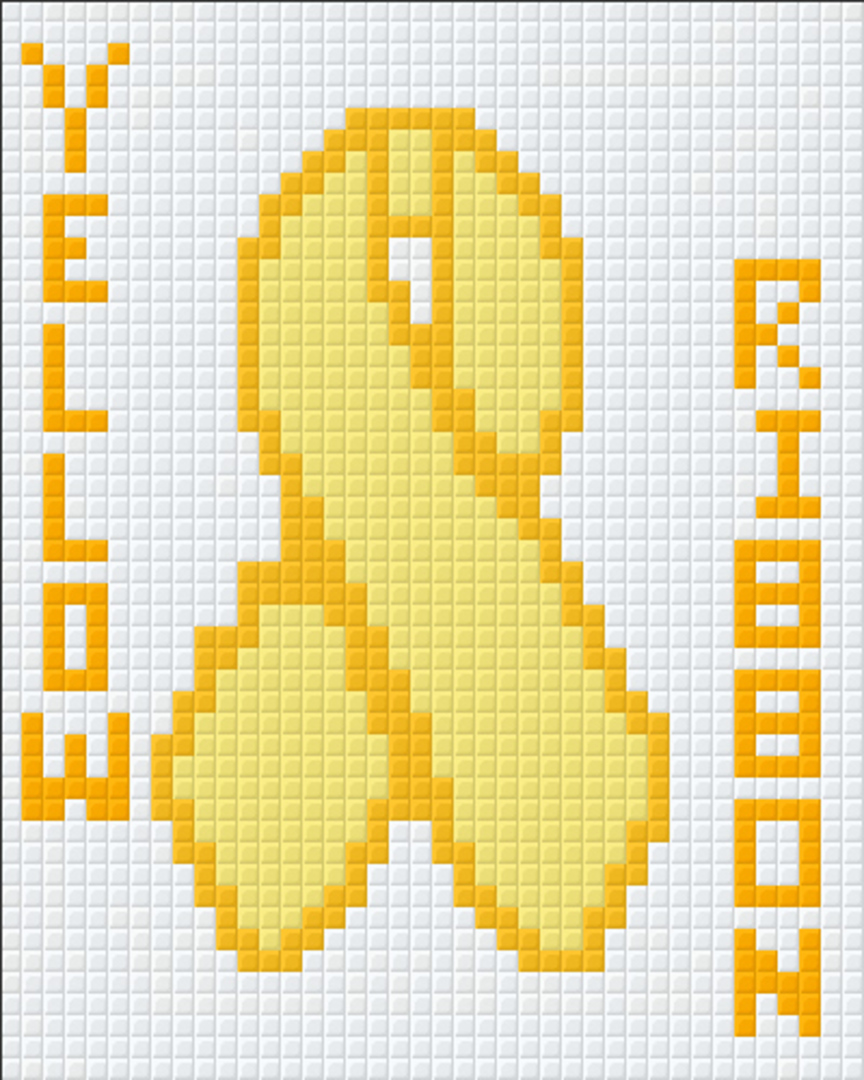 Yellow Ribbon One [1] Baseplate PixelHobby Mini-mosaic Art Kit image 0